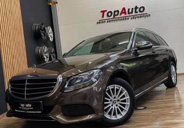 Mercedes Klasa C W205 Kombi 200 BlueTEC 136KM 2015 Mercedes-Benz Klasa C MANUAL1.6 BlueTEC gwarancja bezwypadkowy NAVI SKOR