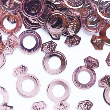 Konfetti foliowe 15 g - rose gold pierścionki