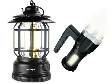 MOCNA LATARKA WODOODPORNA LED LAMPA RETRO DO POWIESZENIA NA BALKON TARAS