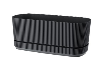 Doniczka plastikowa z podstawką osłonka owalna PERA 29x13 cm mat antracyt