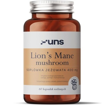 UNS LION'S MANE SOPLOWKA 400MG 60KAPS NASTRÓJ UKŁAD ODPORNOŚCIOWY POKARMOWY