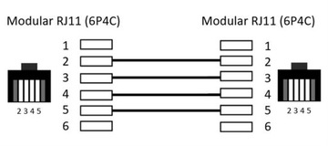 Кабель модульного подключения RJ11 3м