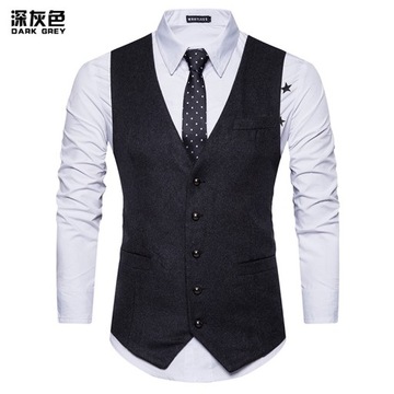 New Slim fitting Man Suit Vest Men's Woolen Vest C