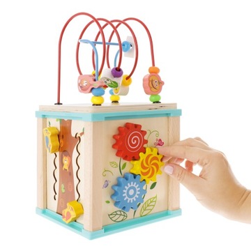 МОНТЕССОРИ РАЗВИВАЮЩИЙ КУБ ДЕРЕВЯННЫЙ ЛАБИРИНТ