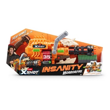 MINIGUN X-SHOT HORRORFIRE DUŻY PISTOLET KARABIN DREAD HAMMER + GOGLE NERF