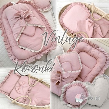 Niemowlęcy Rożek PIKOWANY Becik USZTYWNIANY