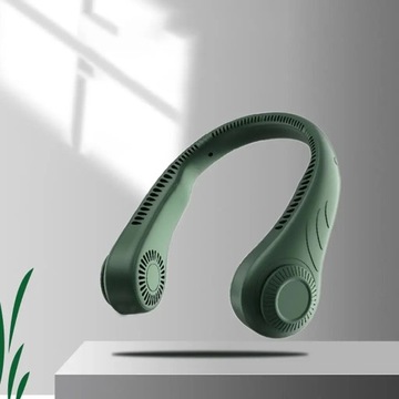 ПОРТАТИВНЫЙ НАШЕЙНЫЙ ВЕНТИЛЯТОР, РЕГУЛИРУЕМЫЙ USB, 1200 МАЧ, ЗЕЛЕНЫЙ