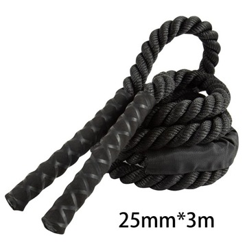 Скакалка для тяжелых упражнений, скакалка для фитнеса, для женщин и мужчин, черная, 3 м