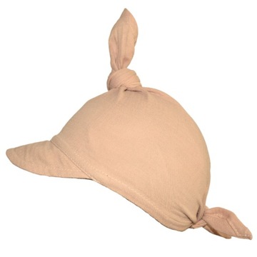 CHUSTKA Z DASZKIEM Czapka Muślinowa Chusta na słońce Capuccino