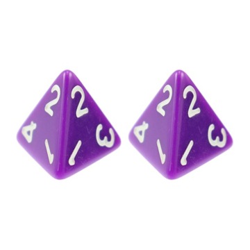 ZESTAW 2 KOSTEK K4 RPG FIOLETOWA KOŚĆ CZTEROŚCIENNA