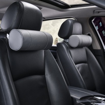 Автомобильная подушка для шеи, кожаный мягкий подголовник, черный-1 шт.