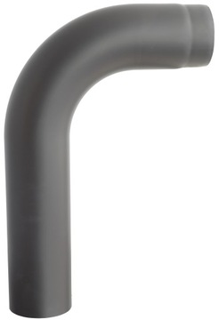 KOLANO CZARNE GIĘTE 90° 120mm WYSOKIE KOZA KOMINEK