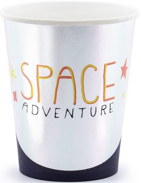 KUBECZKI kubki KOSMOS party SPACE rakieta 200ml x6 na urodziny dla dzieci
