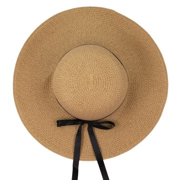 ЛЕТНЯЯ ШАПКА, СОЛОМА, большие поля, ЖЕНСКАЯ летняя СОЛОМА, бантик