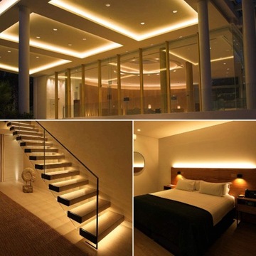 САМОКЛЕЯЩАЯСЯ ДЕКОРАТИВНАЯ СВЕТОДИОДНАЯ ЛЕНТА ТЁПЛАЯ БЕЛАЯ, ВОДОНЕПРОНИЦАЕМАЯ 5 МЕТРОВ 5М