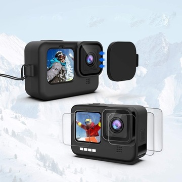 ЗАЩИТНЫЙ СИЛИКОНОВЫЙ ЧЕХОЛ ДЛЯ GOPRO 12 11 10 9 + ЗАЩИТА ЭКРАНА