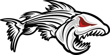 NAKLEJKA RYBA NA ŁÓDKĘ ŁÓDŹ AUTO 40 cm + GRATIS