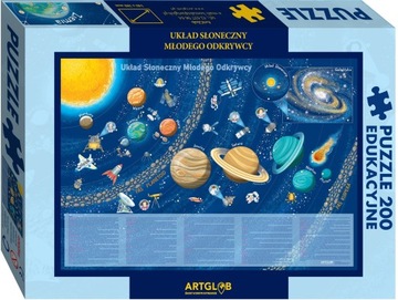 PUZZLE 200 DLA DZIECI MAPA UKŁAD SŁONECZNY EDUKACYJNE ELEMENTÓW ARTGLOB