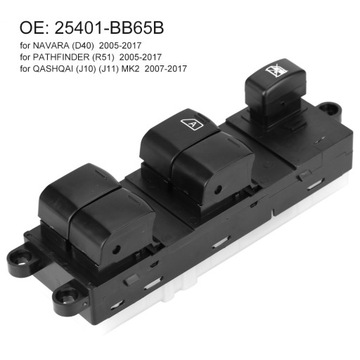 PŘEPÍNAČ OKNO POWER MASTER DO NAVARA PATHFINDER QASHQAI 25401-BB65B