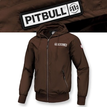 Męska Kurtka Wiosenna z Kapturem Wiatrówka Pitbull Limited Athletic Logo