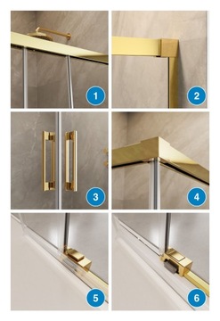 Drzwi wnękowe szklane złoty profil 160 cm L grafit