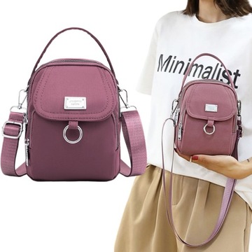 TOREBKA SASZETKA DAMSKA ELEGANCKA ETUI NA RAMIĘ RÓŻ WIELOKOMOROWA JAKOŚĆ