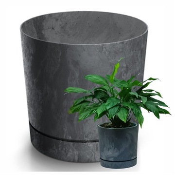 DONICZKA BLACK BETON EFFECT 13cm z podstawką CLIC+DROP SYSTEM PRODUKT POLSK