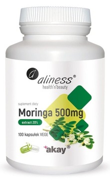Aliness Moringa Ekstrakt 20% 500mg 100 caps.