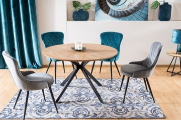 Стол АСТЕР круглый 120х120 дуб/черный лофт СИГНАЛ