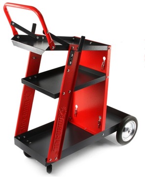 СВАРОЧНАЯ ТЕЛЕЖКА ДЛЯ СВАРОЧНЫХ МАШИН С ПОЛКОЙ И МЕСТОМ ДЛЯ ЦИЛИНДРА, 3 ПОЛКИ
