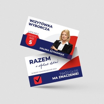 Wizytówki wyborcze wybory samorządowe dwustronne 500 szt.