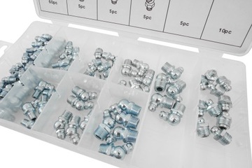 Комплект масленок смазочных ниппелей KALAMITKI METRIC 110 ELEMENTS M6-M10