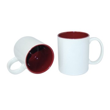 Kubek z Bordowym Wnętrzem JS 330ml do Sublimacji