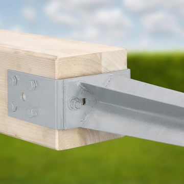 ZESTAW 2X PODSTAWA SŁUPA WBIJANA REGULOWANA WSPORNIK KOTWA PERGOLI 0-120 MM