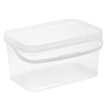 ПРЯМОУГОЛЬНОЕ ВЕДРО 12 Л с допуском ПИЩЕВЫХ ПРОДУКТОВ, прозрачное