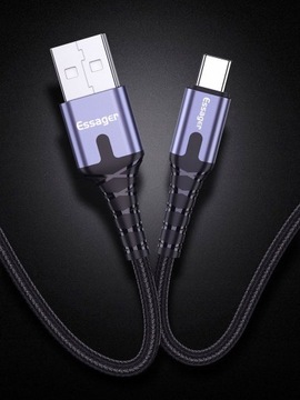 ESSAGER 3A TYPE-C USB-C QC 3.0 Светодиодный кабель длиной 2 м