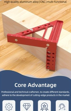 Многофункциональный столярный угольник диаметром 12,7 см, треугольное отверстие из алюминия