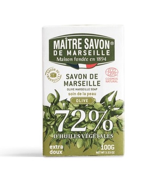 Maitre Savon mydło marsylskie OLIWKA certyfikat ECOCERT 100g natura formuła