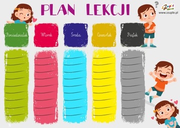 zmazywalny PLAN LEKCJI na biurko pisak GRATIS