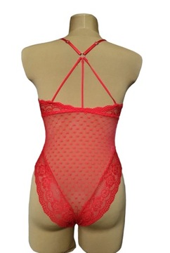 Body damskie koronka serduszka czerwone S/M