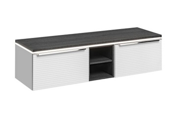 Szafka łazienkowa z blatem 150 cm frezowana biała