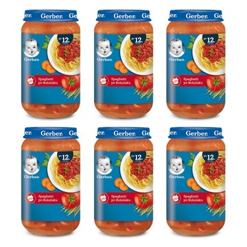 GERBER obiadek spaghetti po bolońsku 6x250g