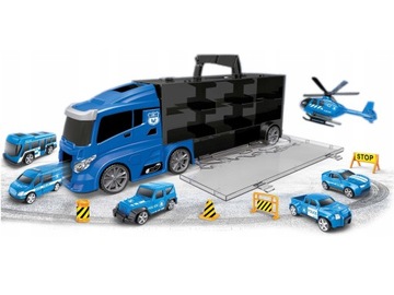 CIĘŻARÓWKA LAWETA POLICJA POJAZDY AUTA ŚMIGŁOWIEC TIR Z SAMOCHODZIKAMI