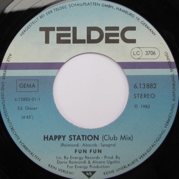 FUN FUN Happy Station ~ 7''SP Italo - отличное состояние!!