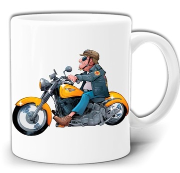 MOTOCYKLISTA ŚMIESZNY NADRUK KUBEK + PUDEŁKO GW493