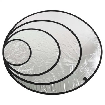 Серебристо-белый 2-в-1 портативный круглый отражатель для фотосъемки