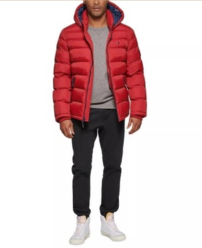 Tommy Hilfiger pikowana zimowa kurtka męska Quilted czerwona L