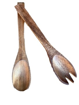 ŁYŻKA WIDELEC DREWNO WOOD AFRYKA HAND MADE KENIA M