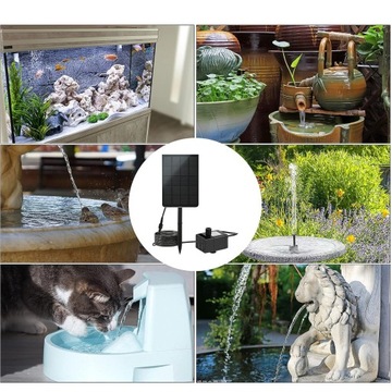 СОЛНЕЧНЫЙ ФОНТАН 2,5 Вт GARDEN 200 л/ч с 7 различными форсунками