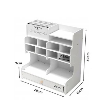 ORGANIZER NA BIURKO PRZYBORNIK NA KREDKI DŁUGOPISY OŁÓWKI Z SZUFLADĄ PÓŁKA